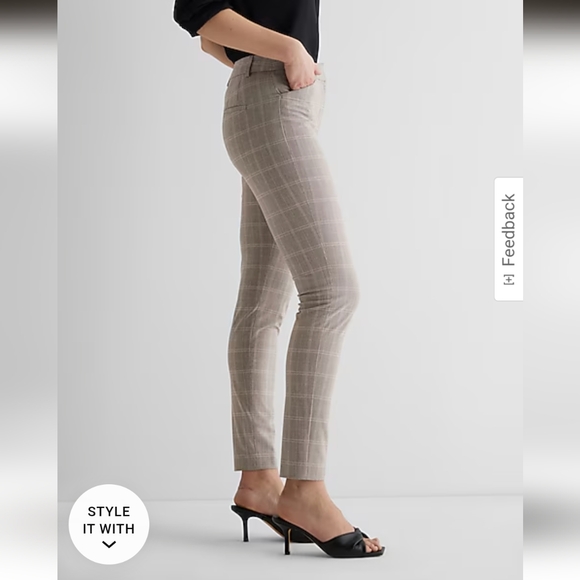Express Editor High Waisted Plaid Skinny Pant- 6R - Picture 3 of 12